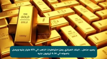 رصيد مذهل.. البنك المركزي يعزز احتياطيات الذهب إلى 673 مليار جنيه ويصل بأصوله إلى 6.34 تريليون جنيه